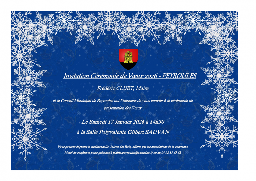 Invitation C&eacute;r&eacute;monie des Voeux 2026